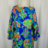 Vintage Mr. B Caftan Dress Kimono Ethnic Festival Maxi Boho 70s Womens M Bold