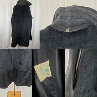 Vintage Mid Century Union Made Wool Peacoat Insulated Faux Fur Lined Womens L XL