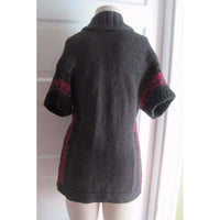 Tommy Hilfiger Buckle Nordic Cable Knit Shawl Collar Sweater Jacket Womens S