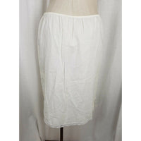 Vintage Movie Star Thin White Muslin Cotton Lace Trim Slip Skirt Womens M J7238