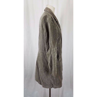 J. Jill Brushed Cotton Faux Suede Riding Jacket Short Coat Womens 8 Olive Tan