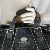 Vintage Ram Golf Bag Black Leather Distressed Doctor Style Duffel Duffle Sports