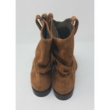 LL Bean Women's 9.5 M Slouch Ankle Boots Nubuck Cognac Suede Brushed Leather Tan