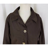 Lands End Trench Style All Weather Coat Womens M Chocolate Brown Windbreaker