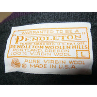 Vintage Pendleton Woolen Mills 100% Wool Cardigan Sweater Womens L Charcoal USA