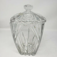 Gorham Lead Crystal Cut Glass Square Lidded Heavyweight Biscuit Cookie Jar Clear
