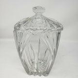 Gorham Lead Crystal Cut Glass Square Lidded Heavyweight Biscuit Cookie Jar Clear