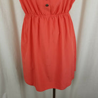 Pearl Cutout Strappy Blouson Summer Twirl Dress Womens M J6763 USA Tangerine