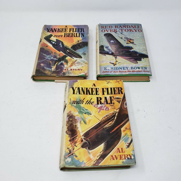 Vintage 1940s Hardcover Books Flight Bombers War Yankee Flier Fiction Lot 3 Boys