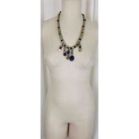 Single Strand Metal Glass Beads Pearls Gripoix Jewels Coins Gold BEADED NECKLACE