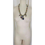 Single Strand Metal Glass Beads Pearls Gripoix Jewels Coins Gold BEADED NECKLACE
