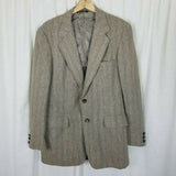 Vintage Doncaster Imperial Wool Herringbone Blazer Sport Coat Jacket Mens 44 Tan