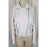 AX ARMANI EXCHANGE Side Zip Vegan Faux Leather Pink Moto Biker Jacket Womens L