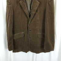 Vintage Eighty Eight Chocolate Brown Corduroy Sport Coat Blazer Jacket Mens XL