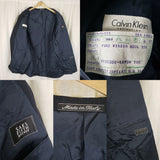 Calvin Klein Saks Pinstripe Worsted Wool Sportcoat Jacket Blazer Mens 46R Italy
