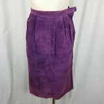 Richard Warren Purple Long Midi Boho Brushed Leather Suede Skirt Womens 8 Pencil
