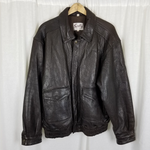 Vintage Scully Brown Pebble Leather Flight Bomber Jacket Mens XL Flannel Lined