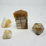 Vtg Onyx Stone Marble Tiki God Aztec Totem Pole Pyramids Carved Bookends Statues
