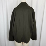 RL Ralph Lauren Black Label Open Front Wool Silk Swing Jacket Blazer Womens 10
