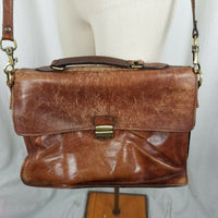 Old Angler Genuine Leather Distressed Messenger Bag Satchel Shoulder Briefcase