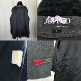 Jofeld De Ball Velvet Trim Short Aline Skater Swing Peacoat Jacket Womens L Gray