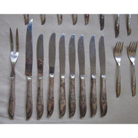 International Supreme Silverplate Silverware Flatware Random Rose 21 Pieces 1960