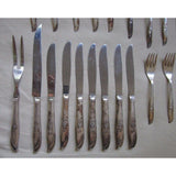 International Supreme Silverplate Silverware Flatware Random Rose 21 Pieces 1960