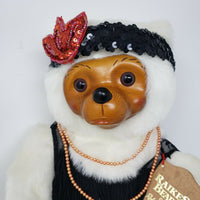 Vintage Robert Raikes Zelda Flapper Plush 1986 Wood Carved Face Stuffed Animal