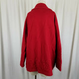 Carraig Donn Ireland Open Front Boiled Wool Swing Wrap Sweater Jacket Womens L