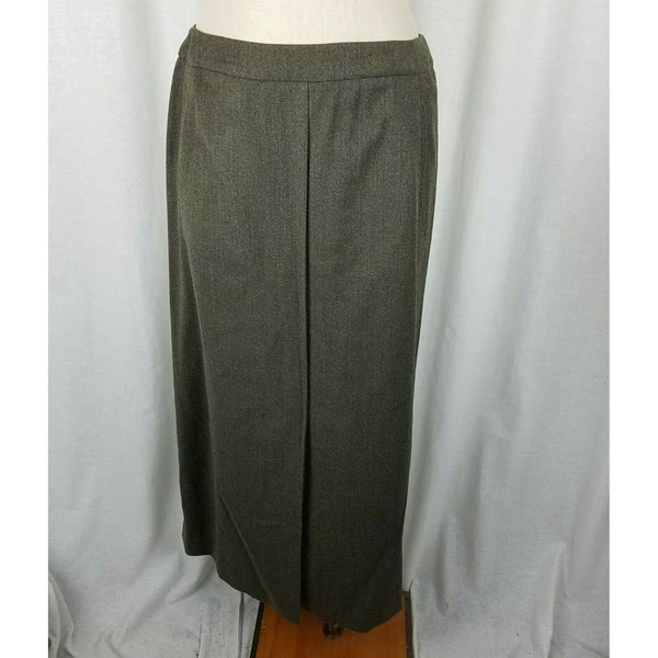 Talbots Stretch 100% Wool Faux Wrap Front Slit Maxi Skirt Vintage Womens 12 USA