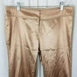 Yoana Baraschi Venetian Gold Metallic Sheen Brocade Pants Womens 8 USA Bronze