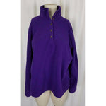 Lands End Funnel Neck Purple Fleece Sweatshirt Sweater Jacket Womens size 10 12