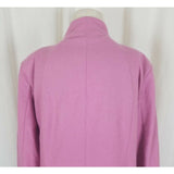 Terry Lewis Classic Luxuries Pink Wool Gray Faux Fur Trim Coat Peacoat Womens M