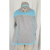 LL Bean Sunwashed Gray Canvas Zip Up Short Barn Coat Denim Jean Jacket Womens L