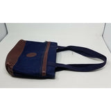 My Maine Bag Canvas Denim Blue Jean Tote Purse Shoulder Bag Brown Leather Trim