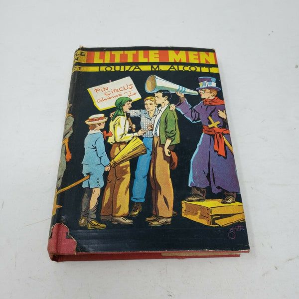 Vintage 1940s Hardcover Book Little Men Pin Circus Louisa M Alcott Cover Fiction