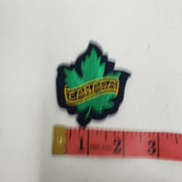 Vintage Canada Sew-on Patch Travel Souvenir Maple Leaf Green & Gold