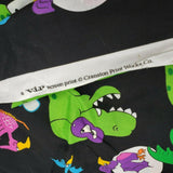 Terror-Saurus Fabric Panel Glow in the Dark Vintage Dinosaur Trick or Treat Bag