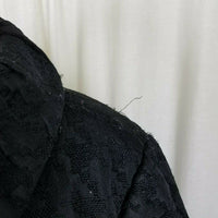 Laura Ashley Black Houndstooth Woven Short Button Up Peacoat Jacket Womens XL 3D
