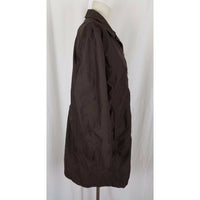 Lands End Trench Style All Weather Coat Womens M Chocolate Brown Windbreaker