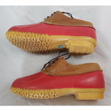 Vintage Sherpa Shearling Fleece Lined Red Rubber Duck Low Shoe Boots Womens 8