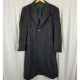 Vintage Maitland of England Cashmere Long Peacoat Winter Wool Coat Mens 40R Gray