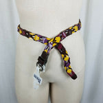 G.H. Bass Colorful Leather Braided Chain Link Loops Buckle Belt Women's L 39"