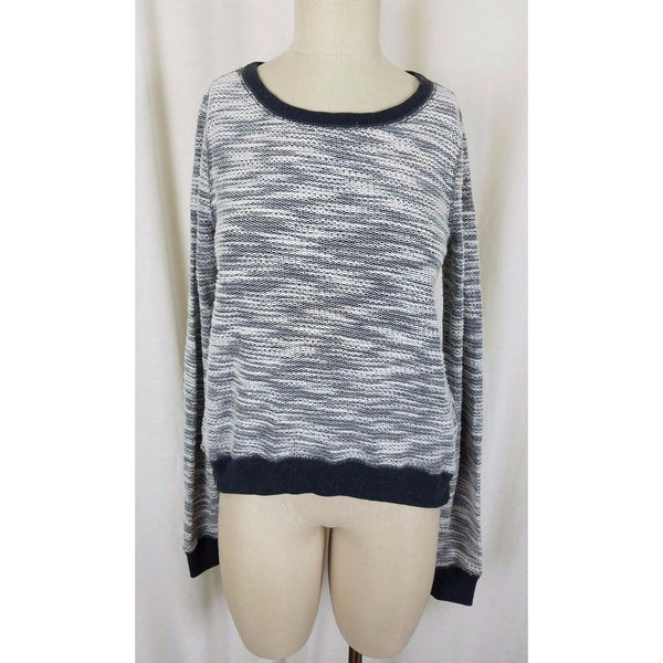Abercrombie & Fitch Side Zip Up Scoop Neck Mottled Gray Knit Sweater Womens S