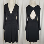Kay Unger NY Formal Black Sexy Keyhole Bare Back Fitted Slinky Dress Womens 12