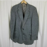 Vintage Joe Namath Herringbone Wool Tweed Blazer Sport Coat Jacket Mens 44L 80s