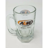 LARGE A&W Depuis Since 1956 Clear Glass Handled Cup Mug Stein Tankard Rootbeer