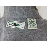 Vintage LL Bean Embroidered Full Zip Gray Flannel Jacket Womens 8 Kitsch 80s 90s