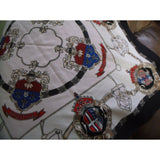 Vintage Silky Satin Weimann Scarf Head Wrap Shawl Royal Crest Japan 31x29 Square