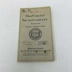 1928 Old Colony Trust Company Boston Bank Register Receipt Deposit Pass Book 5in